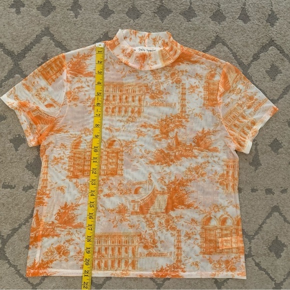 Womens Short Sleeve Sheer Mesh Top - Picture 2 of 8